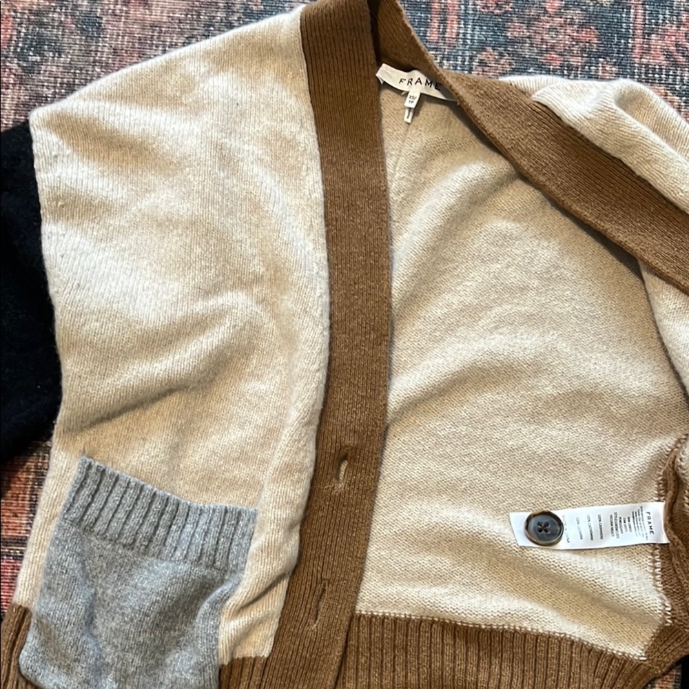 Frame Cashmere Colorblock Cardigan - Picture 4 of 9